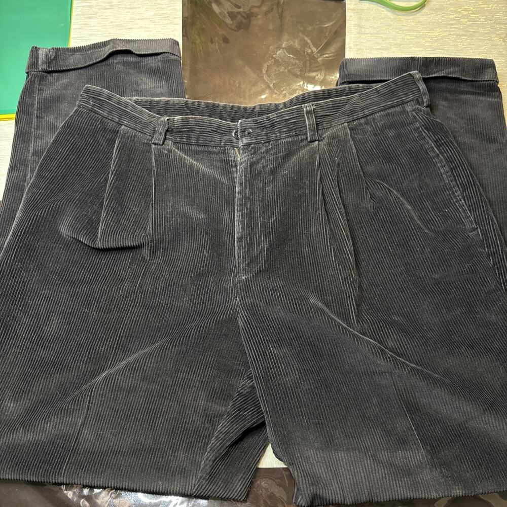 Brooks Brothers Corduroy Pants Mens 40x32 Dark Brown Flat Classic Cuffed